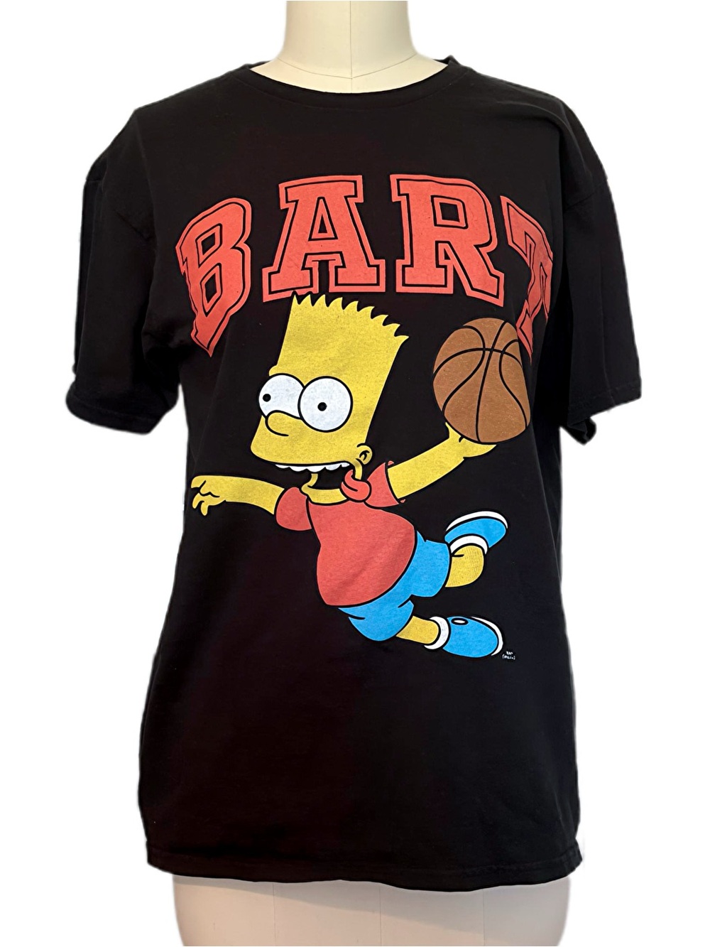 Bart Simpson Basketball Graphic Black Tee M The Simpsons